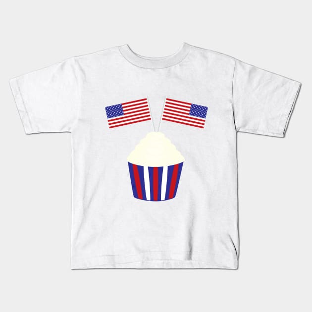 4th of july birthday cupcake with flags Kids T-Shirt by sigdesign